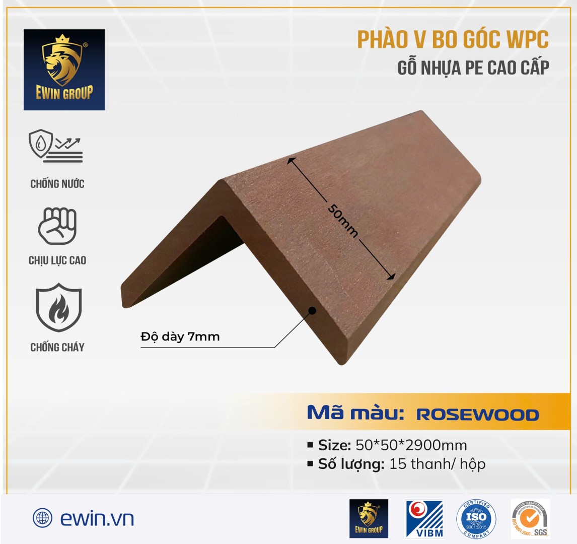 NẸP V BO GÓC ROSEWOOD